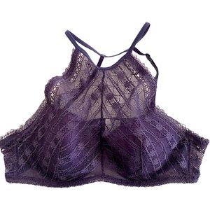 Purple high neck Racerback bralette top